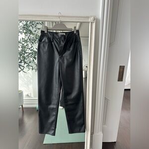 Madewell perfect vintage straight leather pants